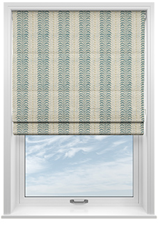 Land & Shore Fintra Stripe, Teal - Roman Blind